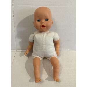 Vintage CITITOY Baby Doll Cloth Body Blue Eyes 1999 Good Vintage Condition 14”